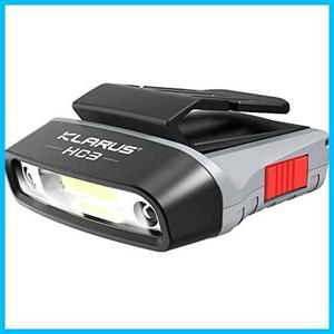 ★グレー★ Klarus HC3 LEDクリップオンキャップライトキャップライトヘッドランプ センサー制御付きの白と赤のライト 5つの調光可能モード