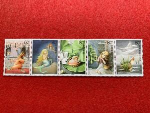 中国切手　未使用　2005年/2005ー12T/アンデルセン童話/5種完連刷