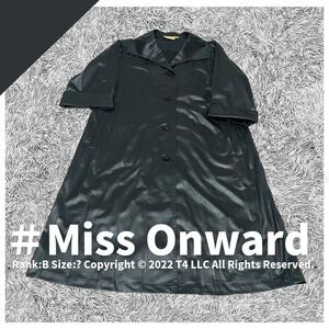 Miss onward レザーコート ワンピース ベルト サイズ フリーサイズ エレガント スタイリッシュ ブラック 華やかさ 大人っぽさ ×2147