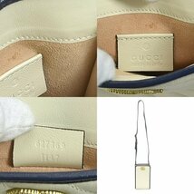 グッチ GUCCI ポーチ スマホケース GGマーモント レザー ネイビー×アイボリー h29777g_画像10