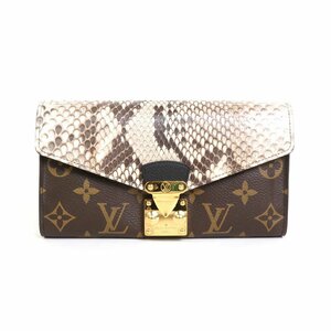 ルイ ヴィトン LOUIS VUITTON 長財布 ポルトフォイユ パラス パイソン/モノグラムキャンバス ブラウン 99741f