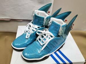 adidas JEREMY SCOTT SHARK 26.5cm ジェレミースコット シャーク 光る スニーカー 水色 アディダス メンズ