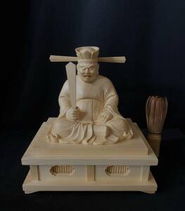 　井波彫刻　総檜材　仏教工芸品　木彫仏像　仏師手仕上げ品 地獄の主　閻魔大王座像