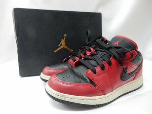 24.5cm【中古】Nike GS Air Jordan 1 Low Gym Red ナイキ GS エアジョーダン1 ロー ジム レッド レディース ウィメンズ 赤黒