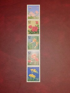 2000 год марки Furusato [ Tokyo. сезонные цветы * дерево ]5 вид полосный .