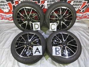 送料無料 美品 OPUS EUROAXIS 18×8J +43 112×5H + PIRELLI ICE ZERO ASIMMETRICO 245/45R18 2022年 バリ山 中古 4本 スタッドレス ベンツ