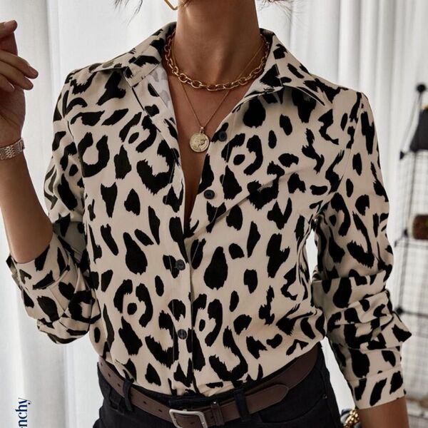 SHEIN ヒョウ柄シャツ