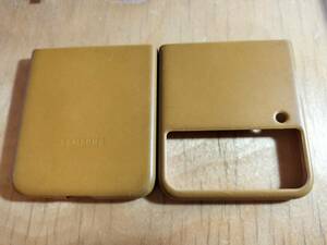 【送料無料】Galaxy Z Flip3 5G Leather Cover 純正 レザーカバー ケース マスタード EF-VF711LYEGWW