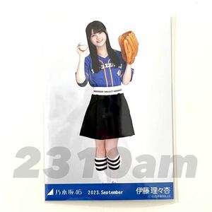 《乃木坂46》公式グッズ 1枚 伊藤理々杏　ヒキ　2023年9月月間ランダム　ベースボールシャツ2023 2023.September