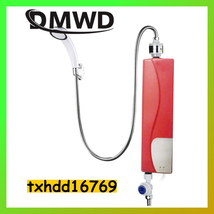 DMWD 3000W 瞬間湯沸かし器 壁付け シャワー 電気キッチン給湯器 温水ヒーター浴室用シンクシャワータンクレス レッド R051_画像1
