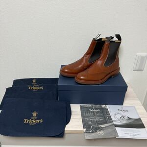  Tricker's Henry marron античный размер 7.5 фитинг 5 2754 tricker*s Henry со вставкой из резинки ботинки Wing chip 