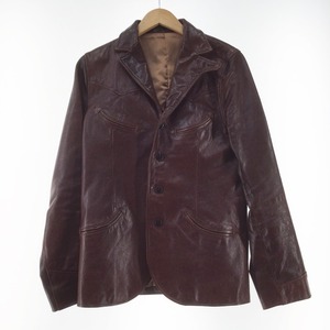 〇〇 WEST RIDE ウエストライド ブラウン ジャケット レザージャケット size38 山羊革 やや傷や汚れあり