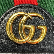 ☆☆ GUCCI グッチ GGマーモント オフィディア 523155 ブラック 2つ折り財布 レディース レザー ゴールド金具 やや傷や汚れあり_画像5