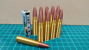 7.62x39mm 弾風 ダミーカート 10個セット【送料無料】AK-47 の撮影にいかがでしょう 撮影小物