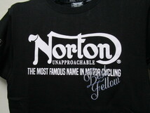 新品！Norton 半袖Ｔシャツ・Ｍ・黒／ブラック（ノートンモーターサイクル吸水速乾プリントステッチ英国バイクメーカーオートバイウエア）_画像5