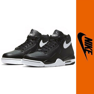 新品 NIKE FLIGHT LEGACY ナイキ フライト レガシー ブラック ホワイト スウッシュ カジュアル スニーカー 黒タグ US9 27cm 正規品