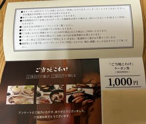 ラックランド　クーポン　１０００円分　株主優待