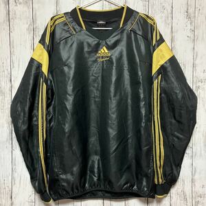 【adidas Professional】 アディダスプロフェッショナル 野球 プルオーバージャケット ピステ Lサイズ ブラック×ゴールド 送料無料