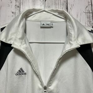 【adidas golf】 アディダスゴルフ メンズ 長袖ハーフジップウェア Mサイズ ホワイト×ブラック 送料無料の画像4