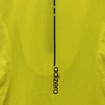 【adidas golf】 アディダスゴルフ アディゼロ メンズ 半袖ハーフジップシャツ Lサイズ イエロー_画像7
