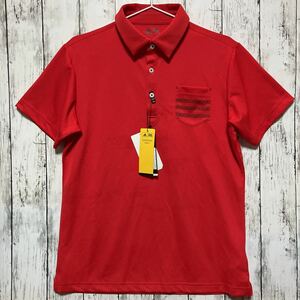 【adidas golf】 アディダスゴルフ メンズ 半袖ポロシャツ Mサイズ レッド 未使用 送料無料