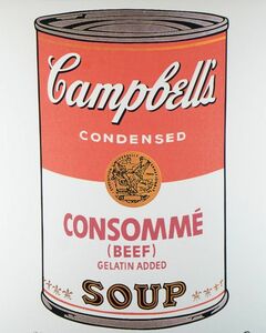 アンディ・ウォーホル　Andy Warhol　リトグラフ 「コンソメ　ビーフ　スープ　グルテン」◎版サイン有り　◎ナンバリング有　関連：缶詰