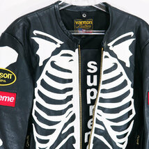 SUPREME シュプリーム 17AW VANSON LEATHER BONES JACKET バンソン ボーン レザージャケット ブラック ocz YX_画像2