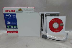 BUFFALO バッファロー ポータブル Blue-ray ブルーレイ ドライブ BRXL-PT6U３ ホワイト 通電確認済み 美品