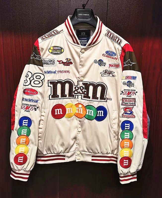 m&m´s エムアンドエムズレーシングジャケット サイズXL ブルゾン ワッペン