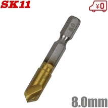 SK11 チタンコーティング 鉄工ドリル 六角軸 極短 8.0mm 8mm 鉄ドリル 鉄工用 ドリルビット チタンドリル インパクトドリル_画像1