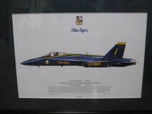 【 U.S.NAVY プリント Blue Angels 】アメリカ 海軍 戦闘機 ブルーエンジェルス F/A-18A ホーネット Hornet ブルーズ Blues アート 額装_画像2