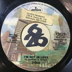 試聴 10 cc I’M NOT IN LOVE VG / CHANNEL SWIMMER VG+ 