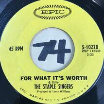 試聴 67年 Larry Williamsプレゼンツ THE STAPLE SINGERS FOR WHAT IT’S WORTH / ARE YOU SURE 両面VG++ _画像1