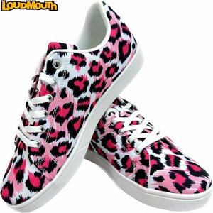 ★ Loudmouth Loud Mouse Mouse LM-GS0002 SpikePike Spike Golf Shoes Pink Leopard (275) 25,0 см ★ Pink Leopard
