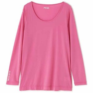 * булавка PING женский длинный рукав внутренний рубашка розовый (L)* бесплатная доставка * контакт охлаждающий /. вода скорость ./UV cut / in a- одежда / нижний одежда *