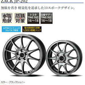 ジャパン三陽 ZACK JP202 ブラックシルバー 12インチ 4H100 4J+42 4本 67.1 業販4本購入で送料無料の画像2