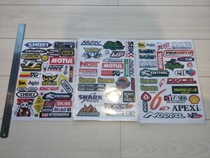 レーシングステッカー　約80枚セット（3シート分）motoGP バイクステッカー　カーステッカー　車ステッカー　ガレージ　工具箱　moto