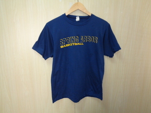 b1012◆A4PRINTABLES製 SPRING ARBOR BASKETBALL Tシャツ◆XL ネイビー ポリ素材 ドライフィット 半袖 US古着 輸入古着 ゆうパケット発送5J