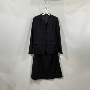  женский костюм жакет юбка темно-синий серия проверка L PNN-44