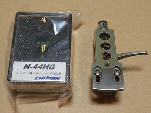SHURE M-44G+新品交換針+ヘッドシェル■シュアー レコードカートリッジ N-44G■送料無料　 