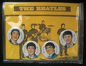 ★The Beatles★ビートルズの4人の顔のバッチ●台紙ビニール袋入・未開封美品☆最安値120円で送れます◎即決あり