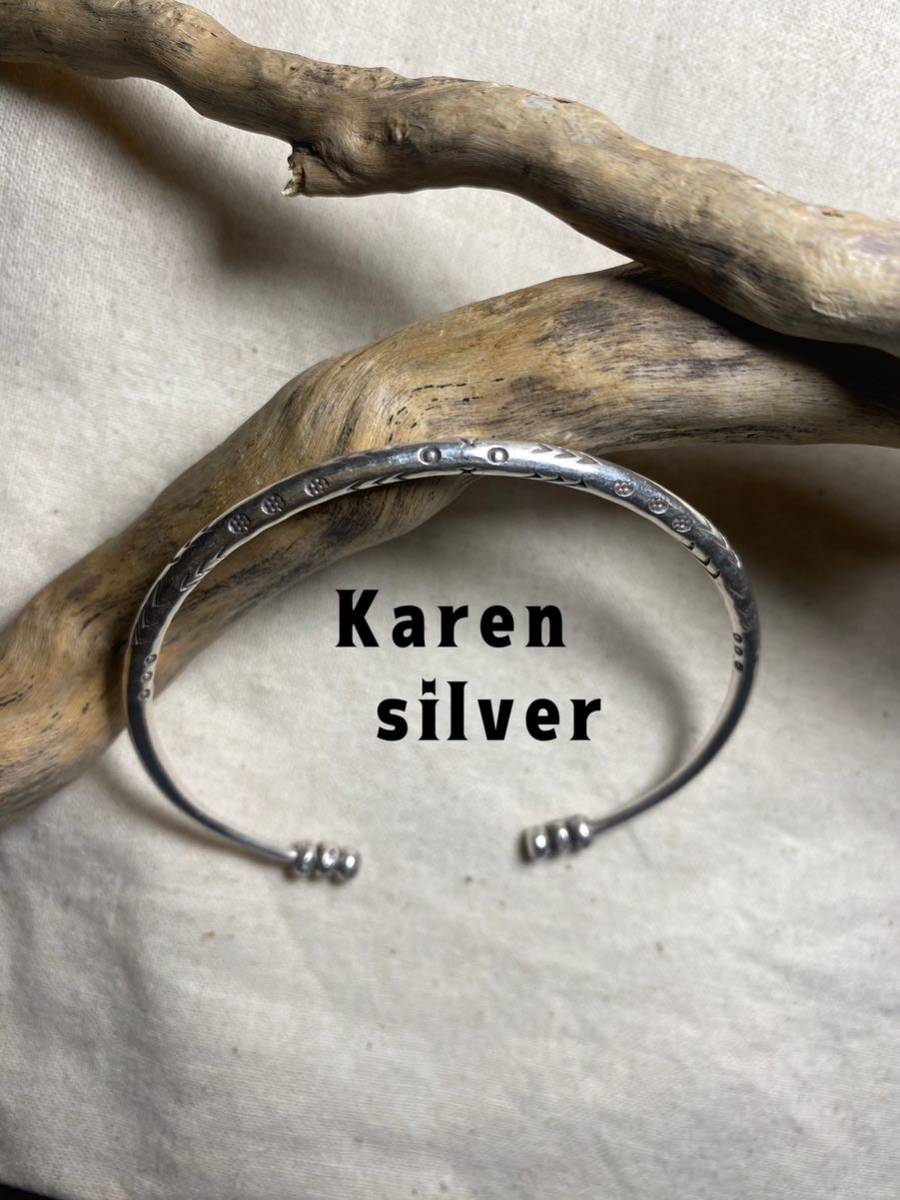 R59r119Io Karen bracelet fait main 980 haute pureté argent pièces gravées Dio, bracelet, Bracelets, Bracelets, Argent