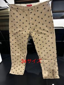 ★ステッカーおまけ付 美中古★ 22ss Supreme Chino Pant Khaki Stars 34 シュプリーム チノー パンツ カーキ スターズ 木村拓哉 キムタク