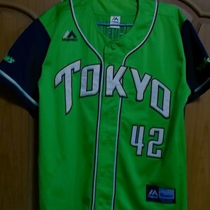 【正規品・古着】ヤクルトスワローズユニフォーム 坂口智隆＃42 2018年 黄緑 プロ野球の画像2