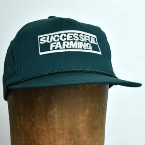 美品！ デザイン◎ ヴィンテージ SUCCESSFUL FARMING 刺しゅう スナップバック ロープブリム キャップ ヴィンテージ 農業 雑誌