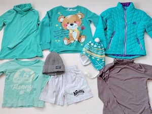 130~140cm about * man and woman use child clothes * mint green series! jumper bear sweatshirt knitted cap ta-toru neck long sleeve shirt 