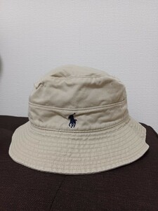 Mサイズ POLO RALPH LAUREN ハット バケットハット ベージュ MEDIUM 台湾製 第一昭和 ラルフローレン