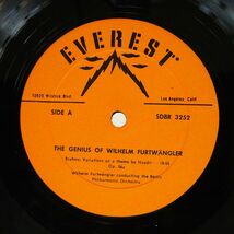 米 WILHELM FURTWANGLER/GENIUS OF WILHELM/EVEREST SDBR3252 LP_画像2