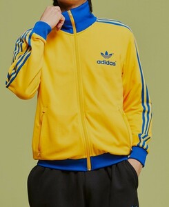 adidas アディダス トラックジャケット ジャージ xo（2XL）イエロー アクティブゴールド トレフォイル 70 復刻 黄 青 GE0852　　1012