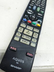 【FKB-36-16】 シャープ AQUOS (BD-HDS55 BD-HDS53) BD レコーダー リモコン GA869PA　電池フタなし・動確済